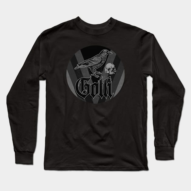 Black Goth Crow Long Sleeve T-Shirt by CTShirts